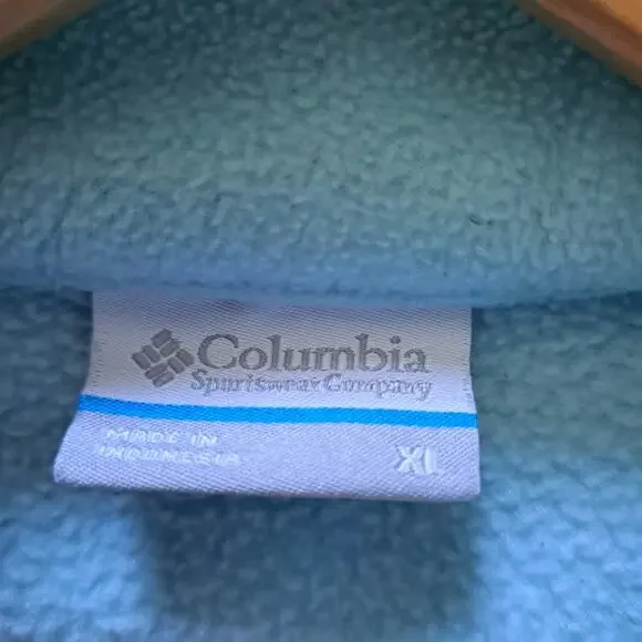 Columbia Full Zip Fleece Jacket Teal  Girl's XL - Picture 4 of 9